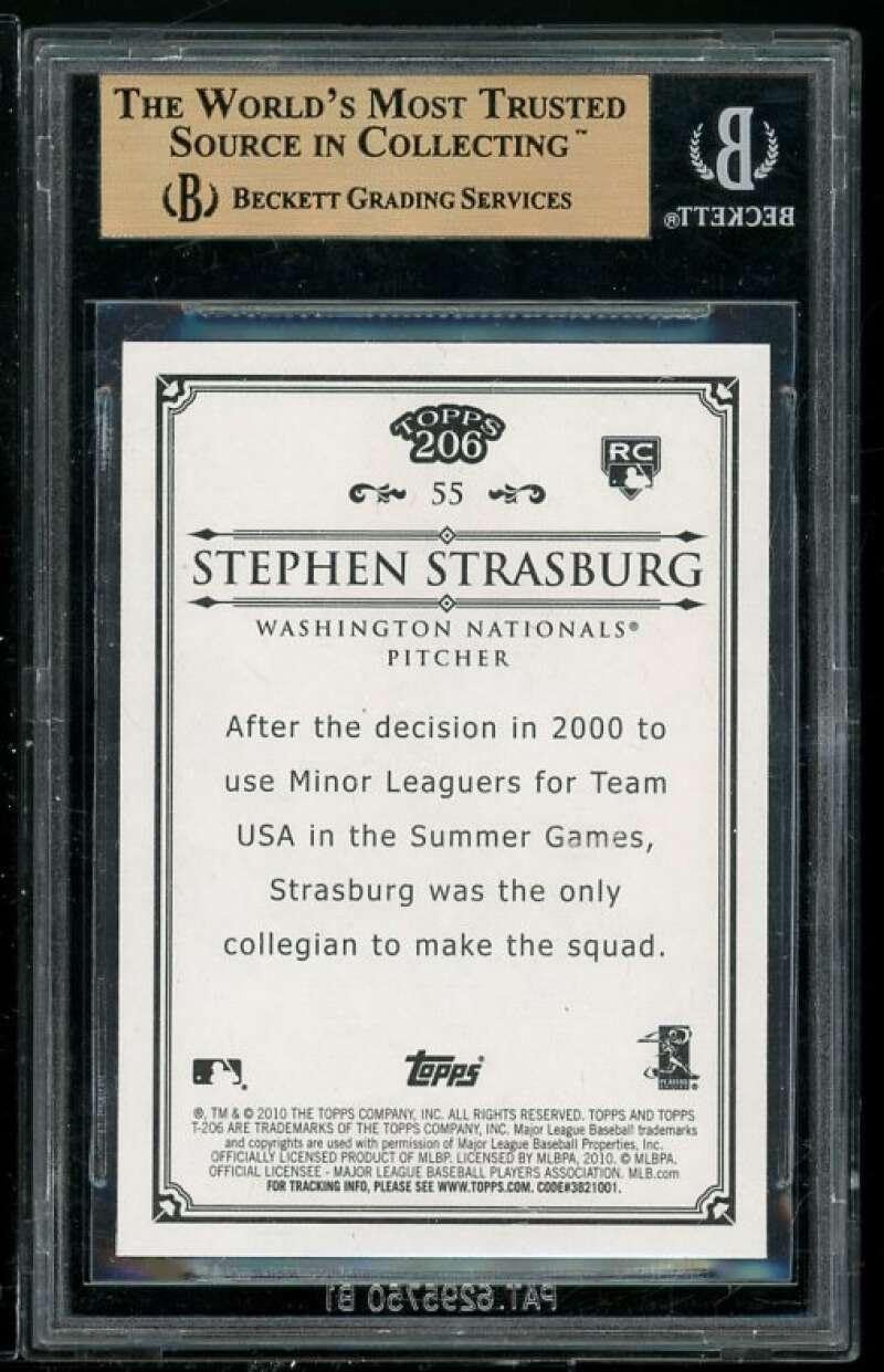 Stephen Strasburg Rookie Card 2010 Topps 206#55 BGS 9.5 (Read Description) - Baseball Slabbed Rookie Cards