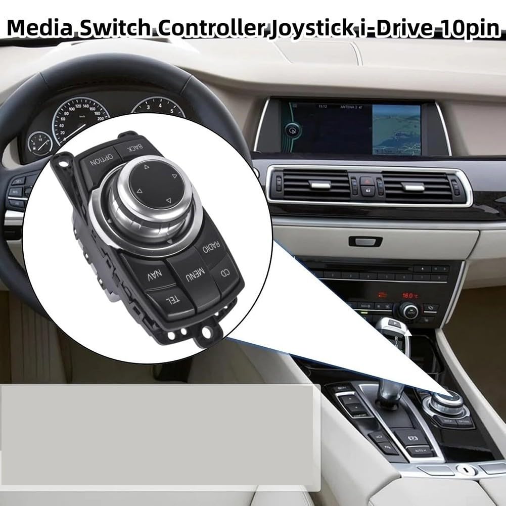 MultiMedia Knopf Schalter Controller Ersatzteil für BMW F07 F01 F02 F03 F04 F10 F11 X3 F25 Kompatibel mit 5er 7er Serie OEM 65829206444 9206446