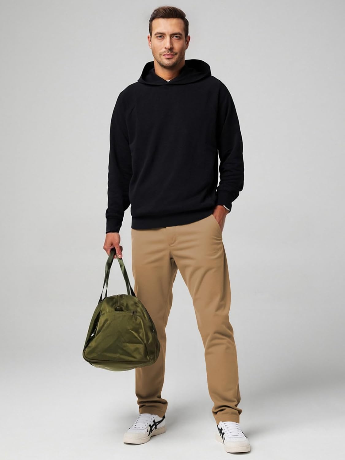 JMIERR Men's Chino Pants Casual Elastic Waist Tapered Golf Trousers - Image 3