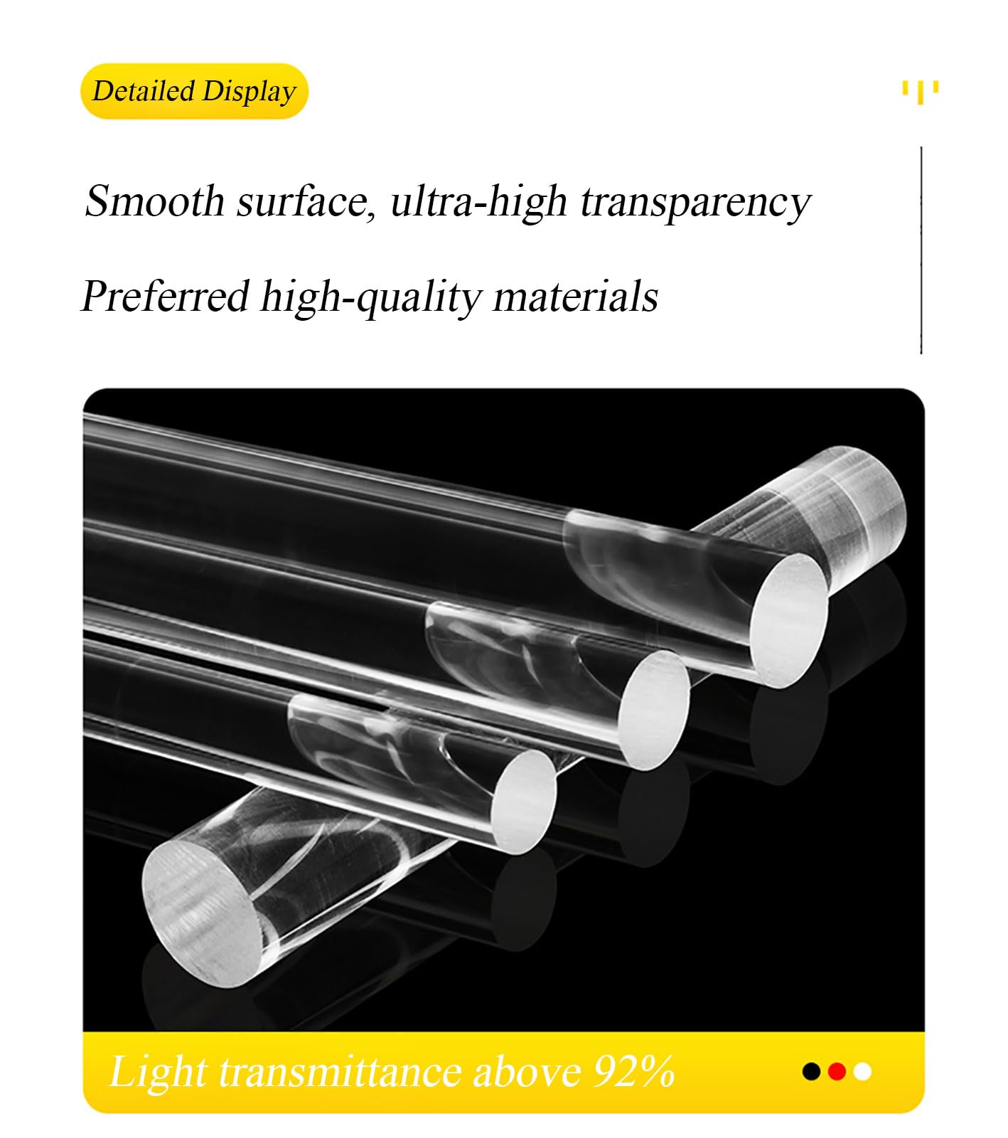 Acrylic Rod Clear Solid, Akrylowe okrągłe kołki rozporowe Przezroczyste 22-30 mm Dia 500 Długość 2 szt. Do rękodzieła DIY(28mm)
