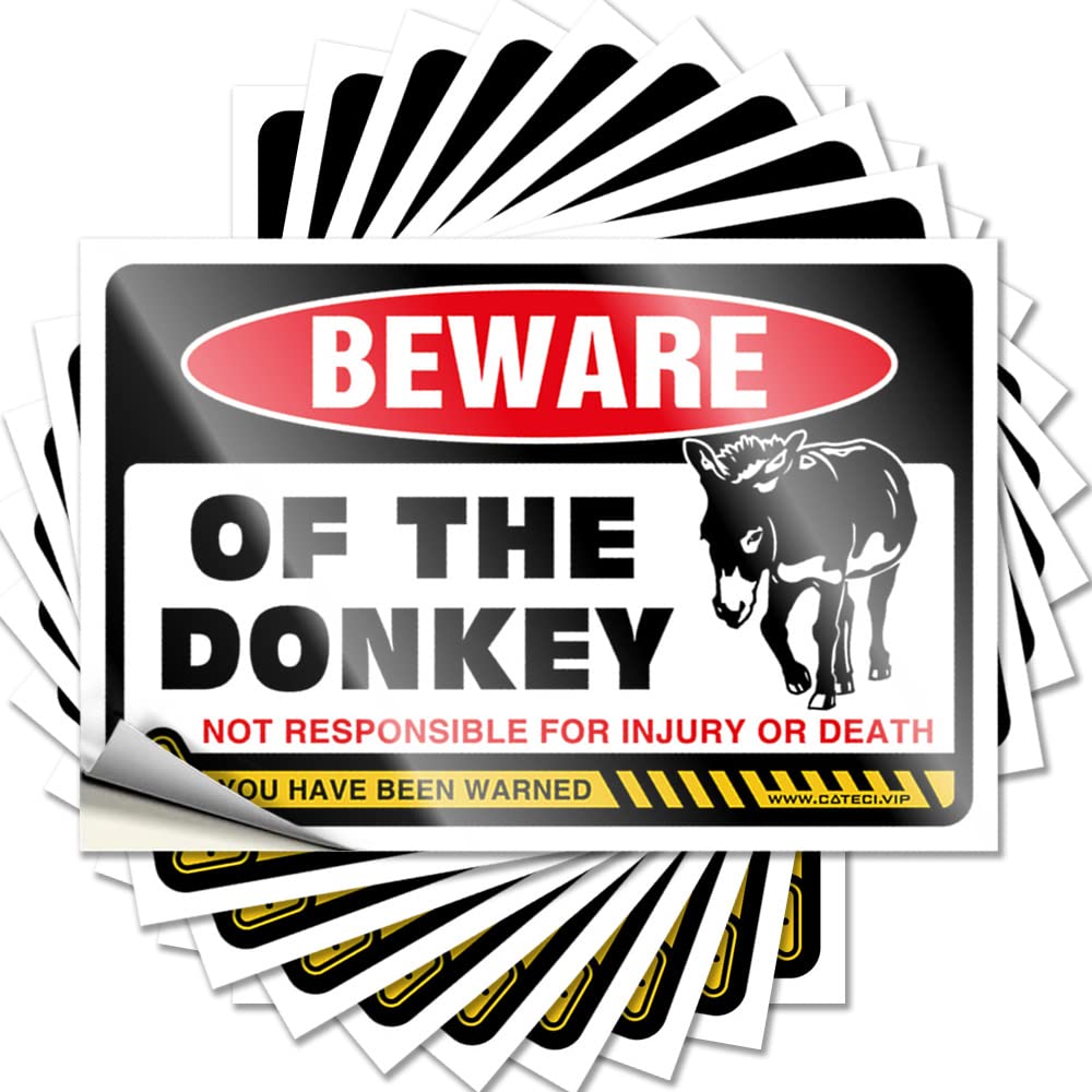 Quote Room Decor Indie Aesthetic Peel and Stick - Beware of Donkey Cover Aesthetic Waterproof Vinyl for Thankful(6X9CM)