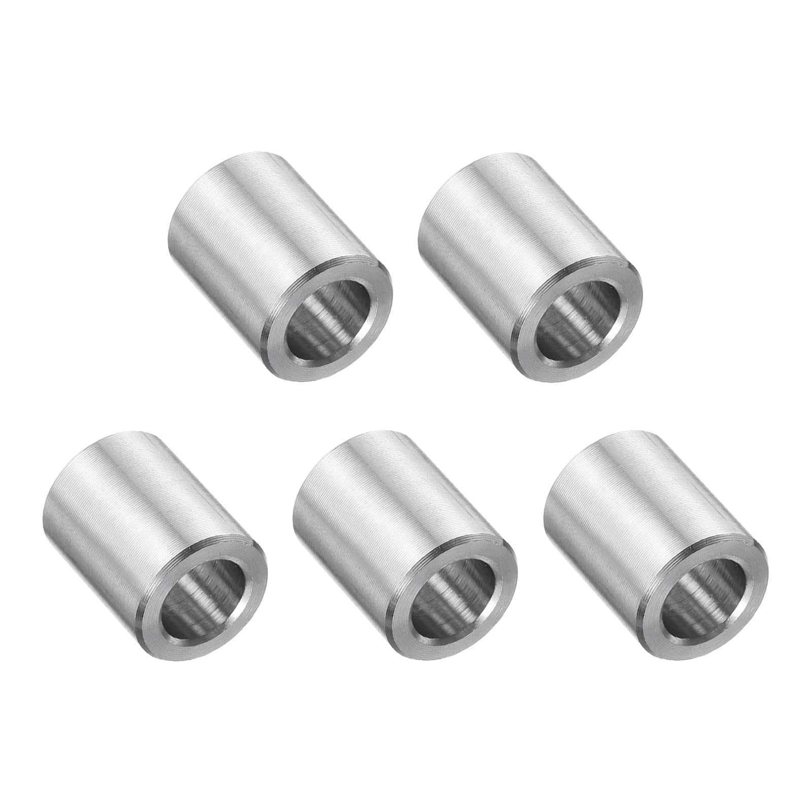 uxcell 5 Pcs Stainless Steel Spacer 5/16" Bore x 1/2" OD x 1/2" Length Screw Bushing Plain Finish Round Metal Spacer for 5/16" Screws Bolts and Rods