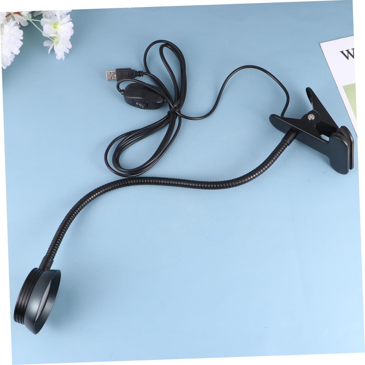 Didiseaon Lampada Pinza LED USB, per Libri e Comodino Camera da Letto, Collo Flessibile, Clip Robusta, 4W