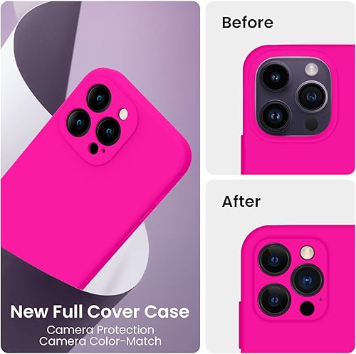 Miniatura 9 de FireNova Funda para iPhone 14 Pro Max, funda de silicona mejorada protección de cámara con 2 protectores de pantalla, forro interior de microfibra