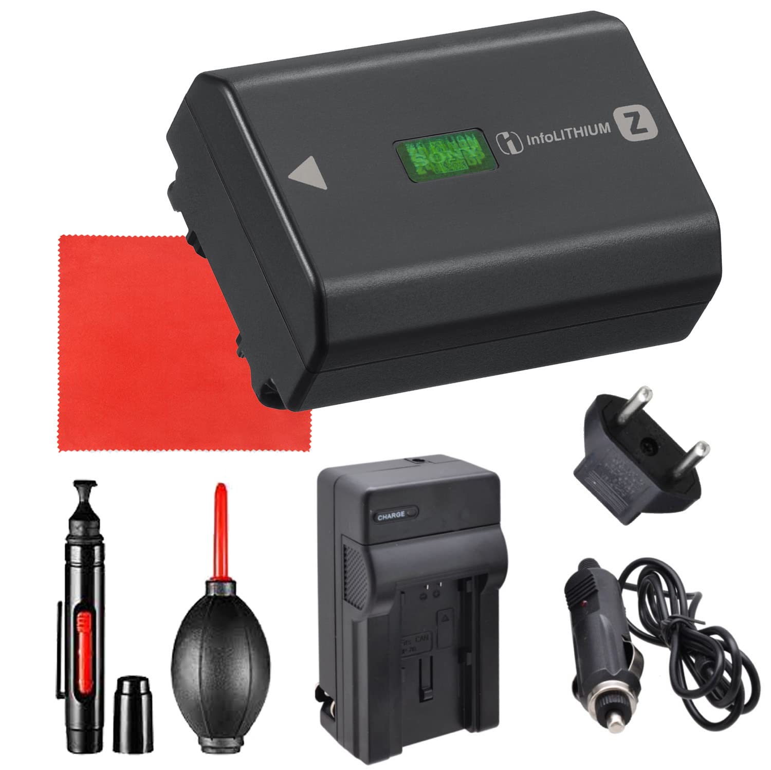 Sony NP-FZ100 Rechargeable Lithium-Ion Battery (2280mAh) Bundle + AC/DC Travel and Home Charger, Pen