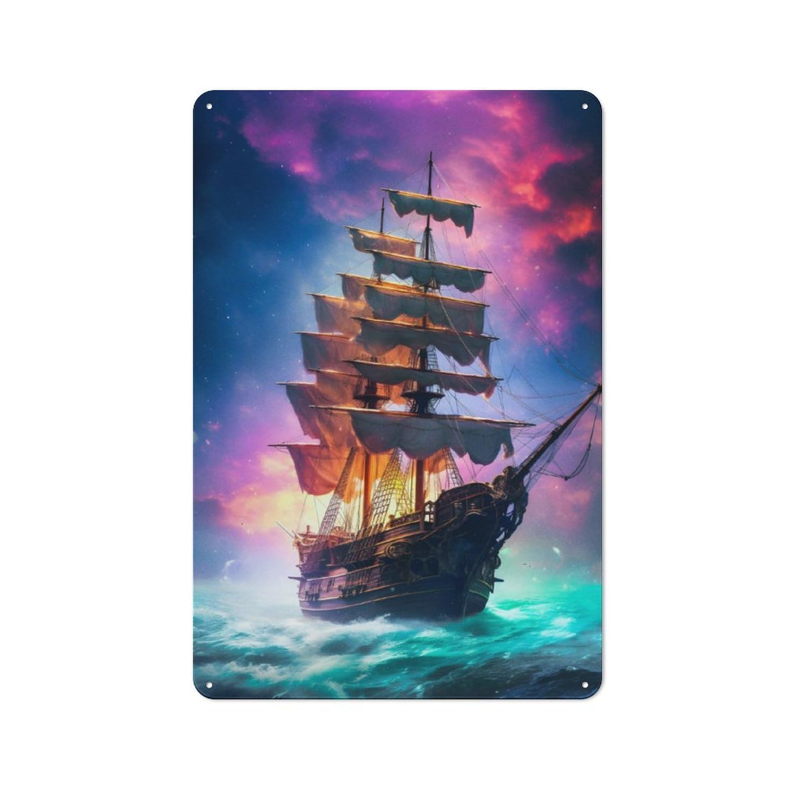 Amazing Pirate Ship Classic Metal Wall Decor 30x20cm, Metal Sign for Cafe, Pub, Workshop Or Home Bar, Small Accent for Blank Walls