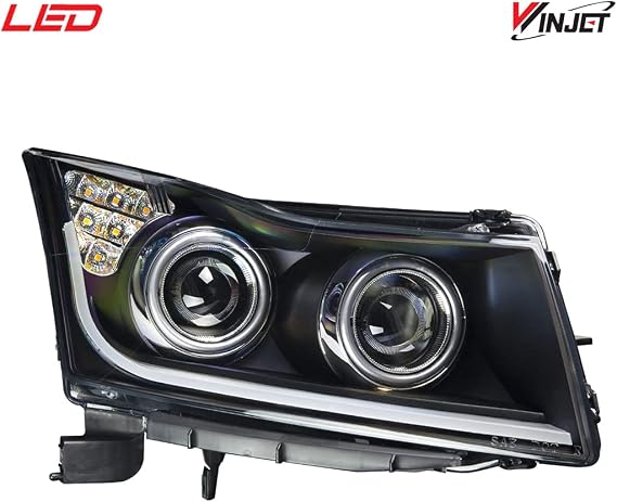 Winjet Compatible with Chevrolet [2011 2012 2013 2014 2015 Cruze] [2016 Cruze] LED DRL Bar Projector Headlights | LED DRL Bar Projector Headlights
