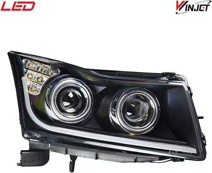 Winjet Compatible with Chevrolet [2011 2012 2013 2014 2015 Cruze] [2016 Cruze] LED DRL Bar Projector Headlights | LED DRL Bar Projector Headlights