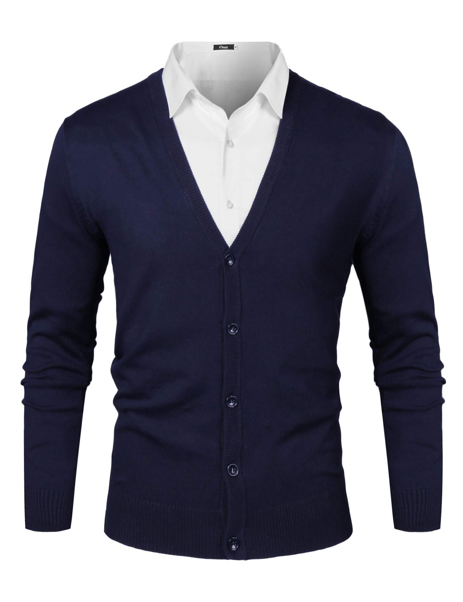 iClosam Cardigan Uomo Cotone Classics Collo A V Casual Maglioni Manica Lunga Maglieria Maglione Coat