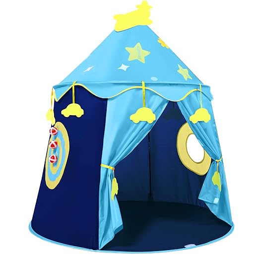 Peradix Kids Play Tent, Pop Up Play Baby Tent Indoor Playhouse for Toddlers Kids, Princess Castle Tent Foldable Play House Activity Game Birthday Gifts for Boys Girls
