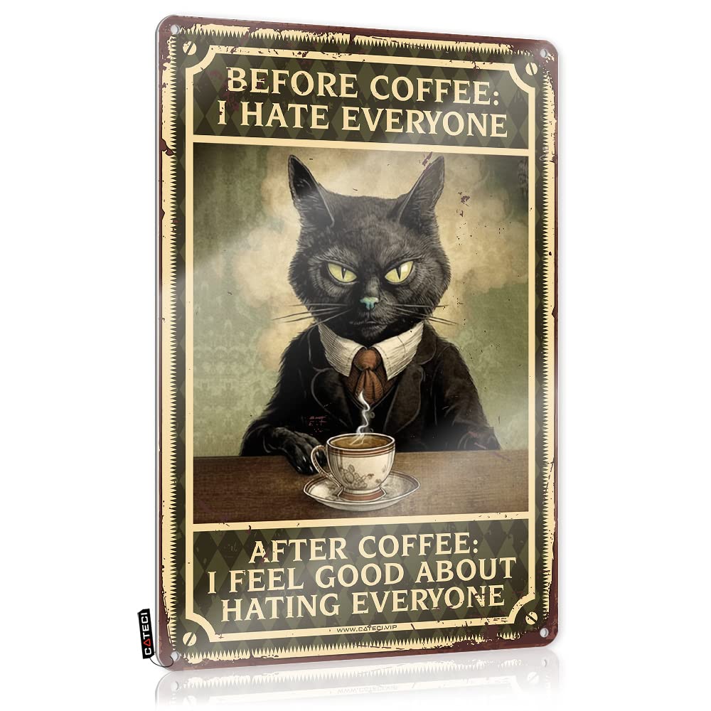 Sukecupqz Women's Colour Funny Metal Poster Before Coffee I Hate Everyone Tin Sign Funny Kitchen Signshippie Bathroom Decorkitchen Decor And Accessoriesmens Sewing Patterns(20X30cm)