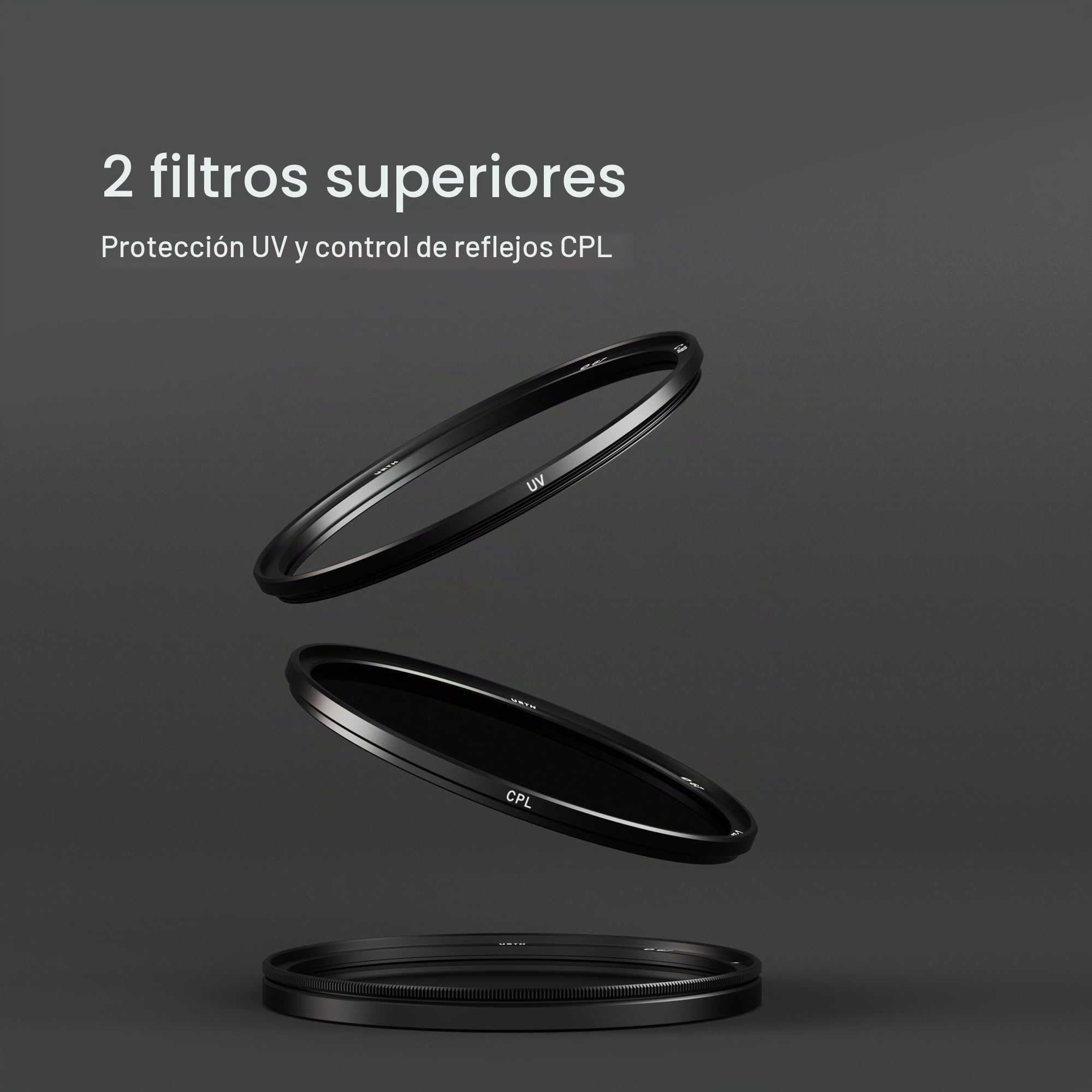 Urth Kit de Filtros Magneticos 2 en 1 Base 67 mm (Plus) | UV y polarizador CPL, vidrio optico HD nano-tratado, filtros ultrafinos con 2 tapas