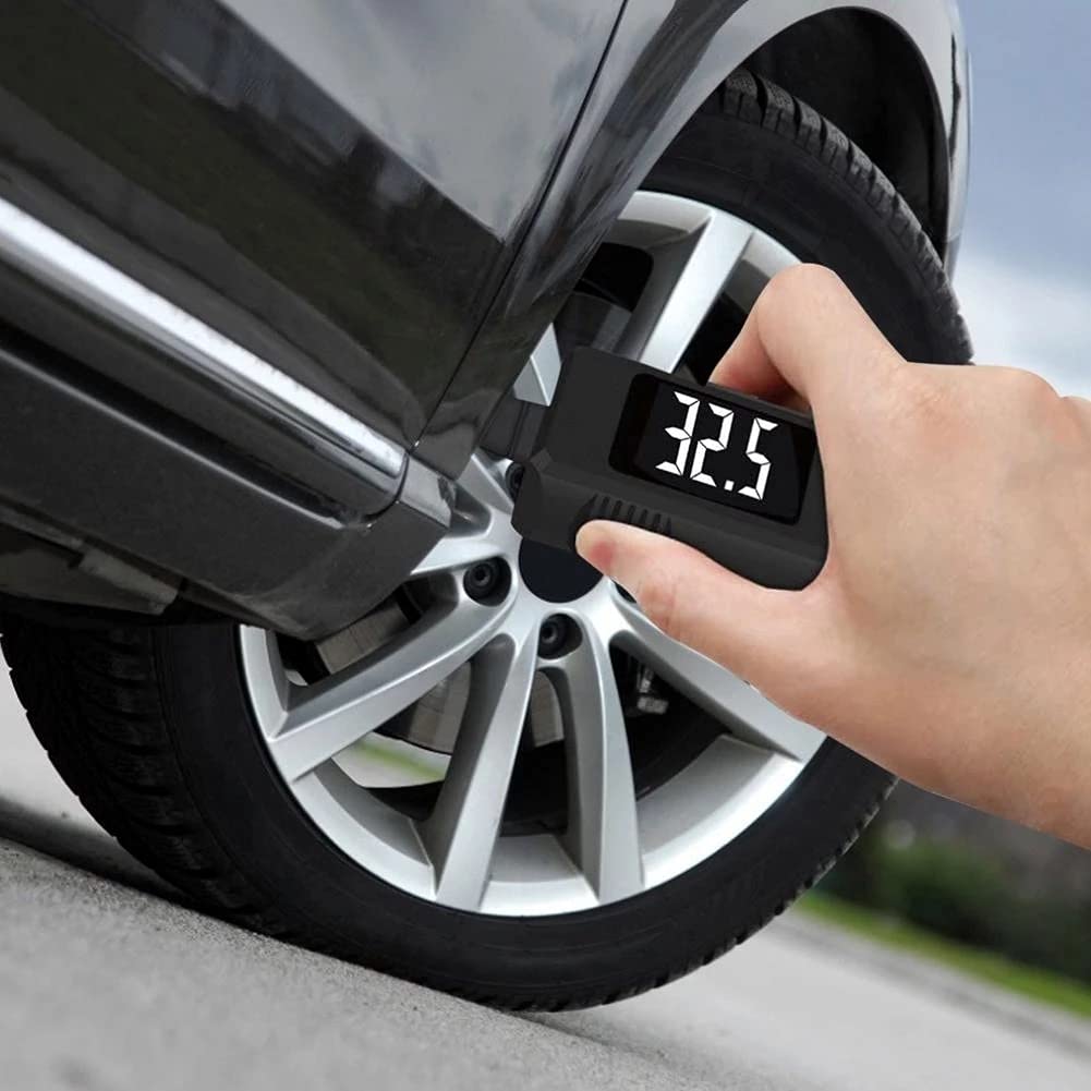 Medidor de presión de neumáticos de automóvil y medidor de Profundidad de la Banda de Rodadura Medidor de neumáticos Digital 2 en 1 con Llavero para Camiones y la mayoría de los vehículos