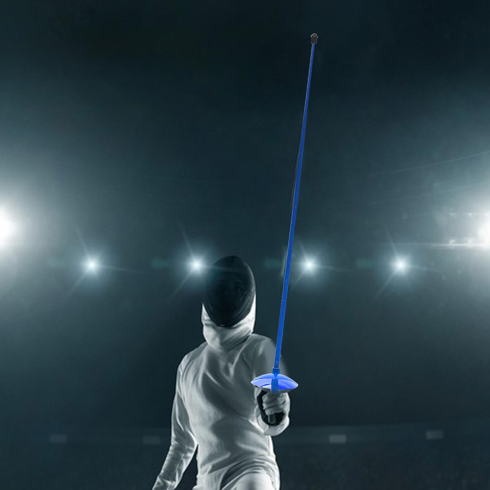 F Fityle Épée d'escrime pour Enfants, Accessoire de Cosplay à Prise Confortable, 39 Pouces, Jouet d'escrime léger et Portable, épée d'entraînement d'escrime, Feuille Bleue