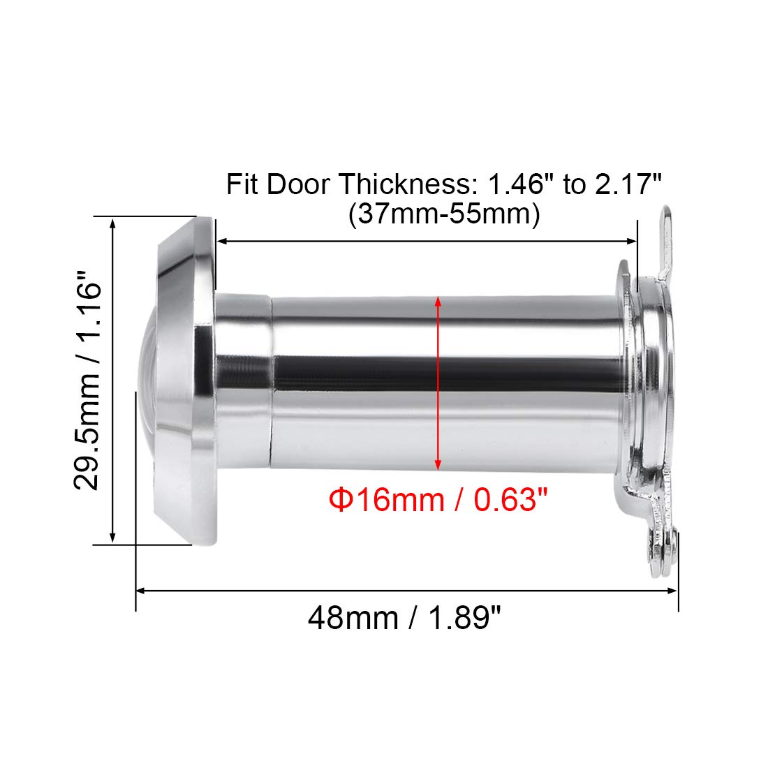 Sourcing Map Door View, 220 Degree Solid Brass Door - View #9