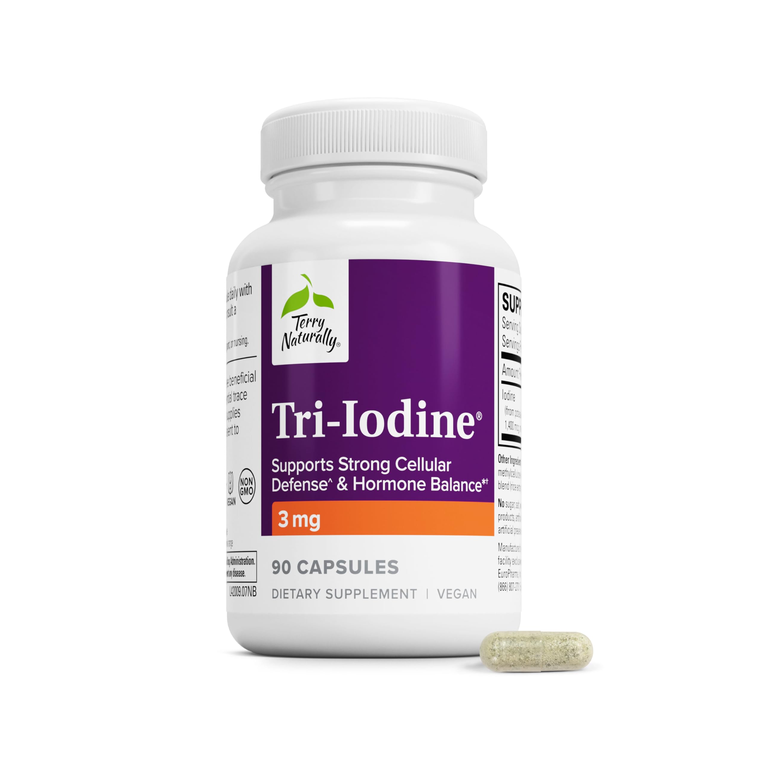 Terry Naturally Tri-Iodine 3mg - Thyroid & Hormone Balance - 90 Count 90 Count (Pack of 1)