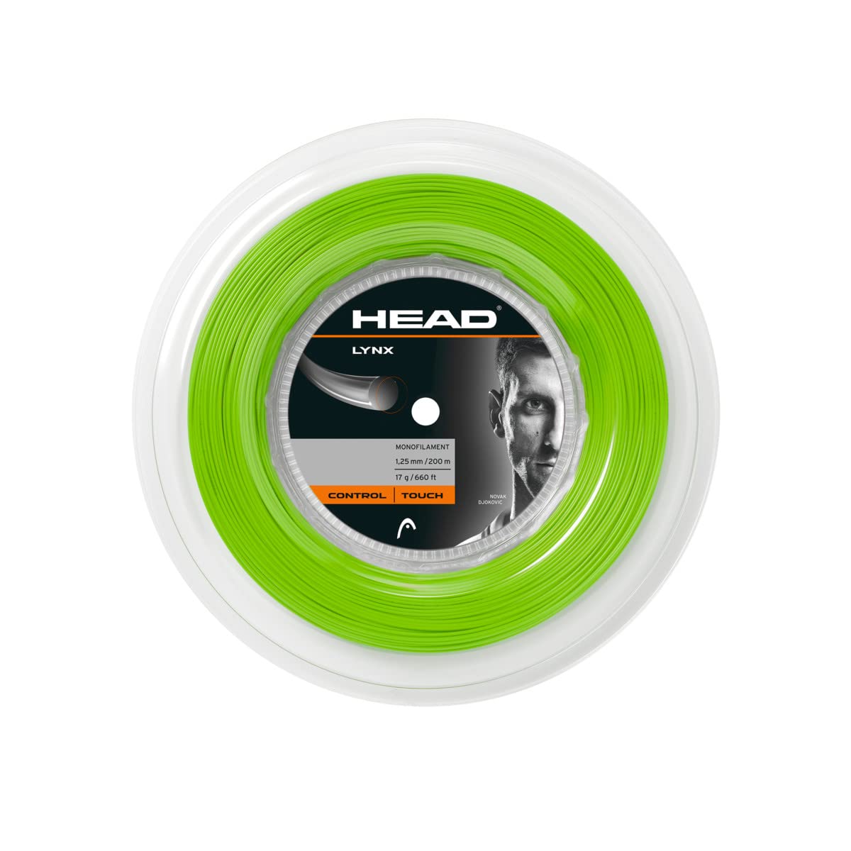 HEAD Lynx 200m Reel Tennis String, Green, 17