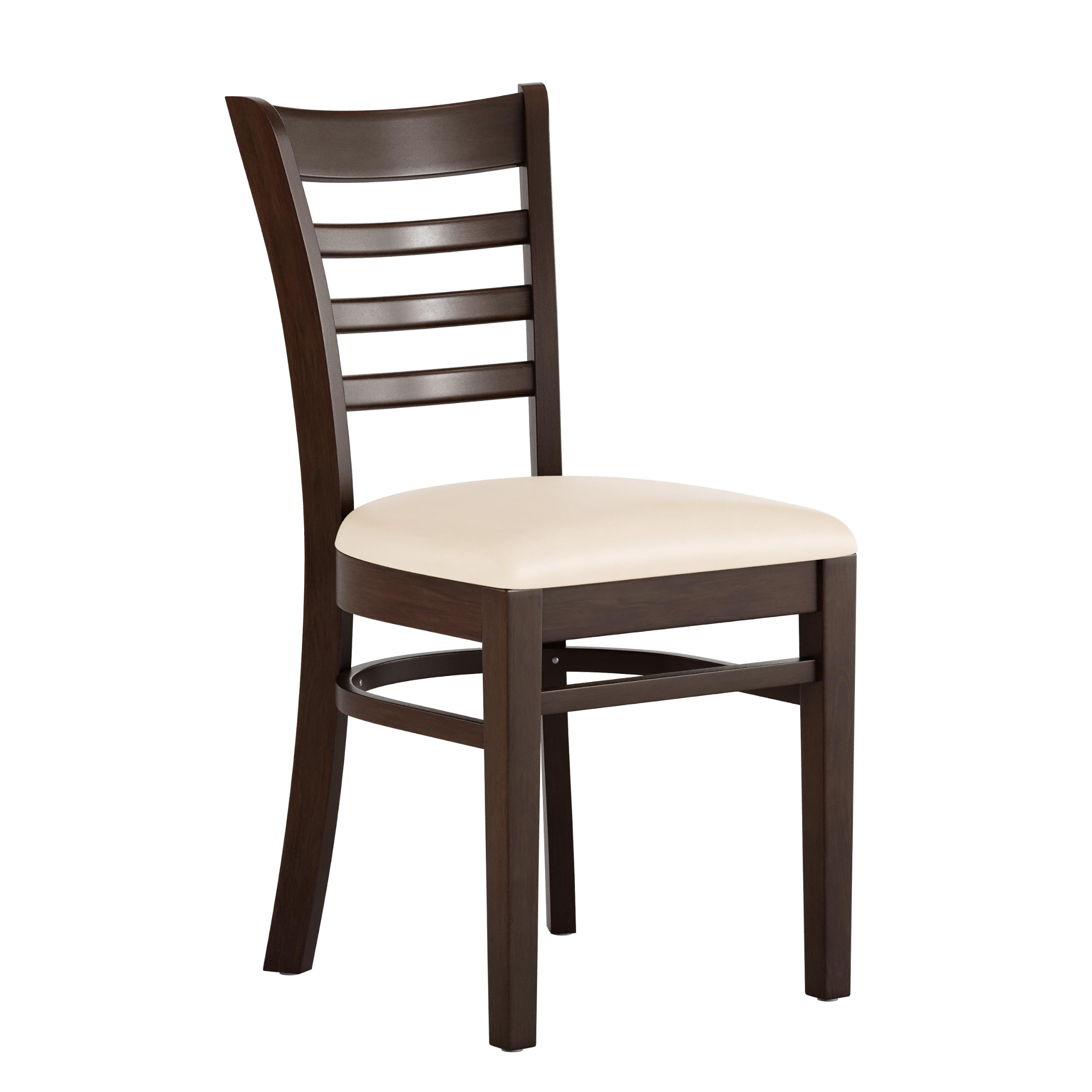 Flash Furniture Hercules Ladder Back Wood Chair - Vinyl Seat, Walnut/Tan