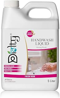 Diolty Hand Wash Liquid 5L Rose Refill Can - 99.9% Germ Protection, Moisturizing, Paraben-Free, Long-Lasting Scent, Bulk f... Price In India