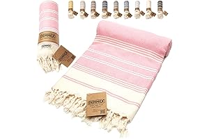 Certified 100% Organic Turkish Cotton Beach Towel in Serene Pink