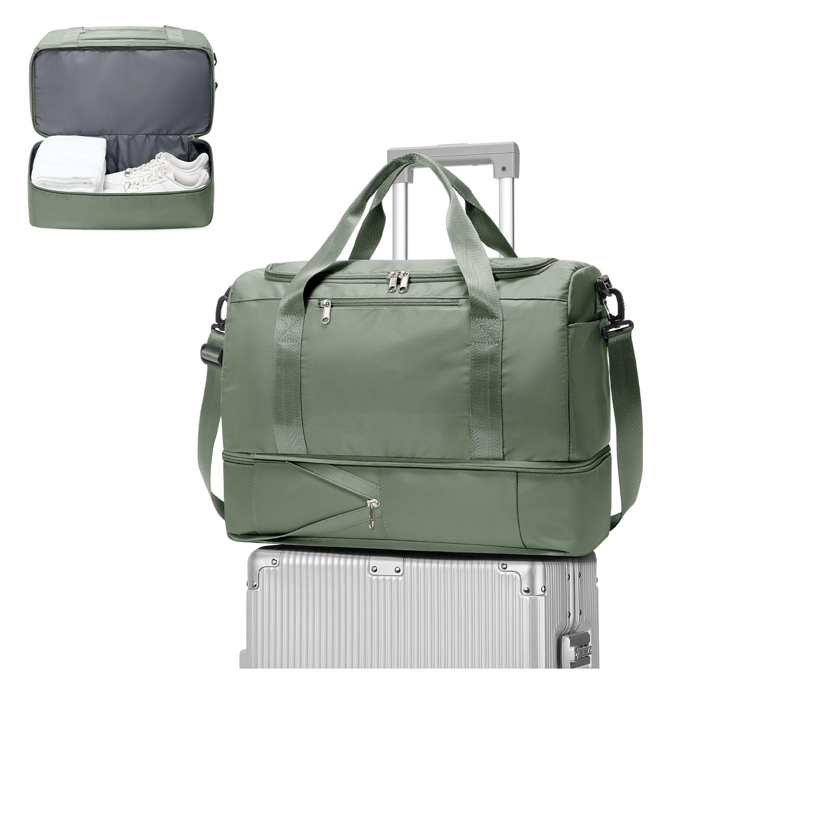 WEPLAN Handgepäck Tasche 45x36x20 Easyjet für Flugzeug Reisetasche Damen Handgepäck Ryanair 40x20x25 Tasche Weekender Bag Travel Bag Sporttasche mit Schuhfach Kliniktasche Schwimmtasche