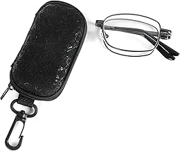 MMOWW Faltbare Lesebrille Mini aus Edelstahl Blaulichtfilter Brille für Damen und Herren mit Teleskopstange mit Brillentasche (Grau, +2.0)