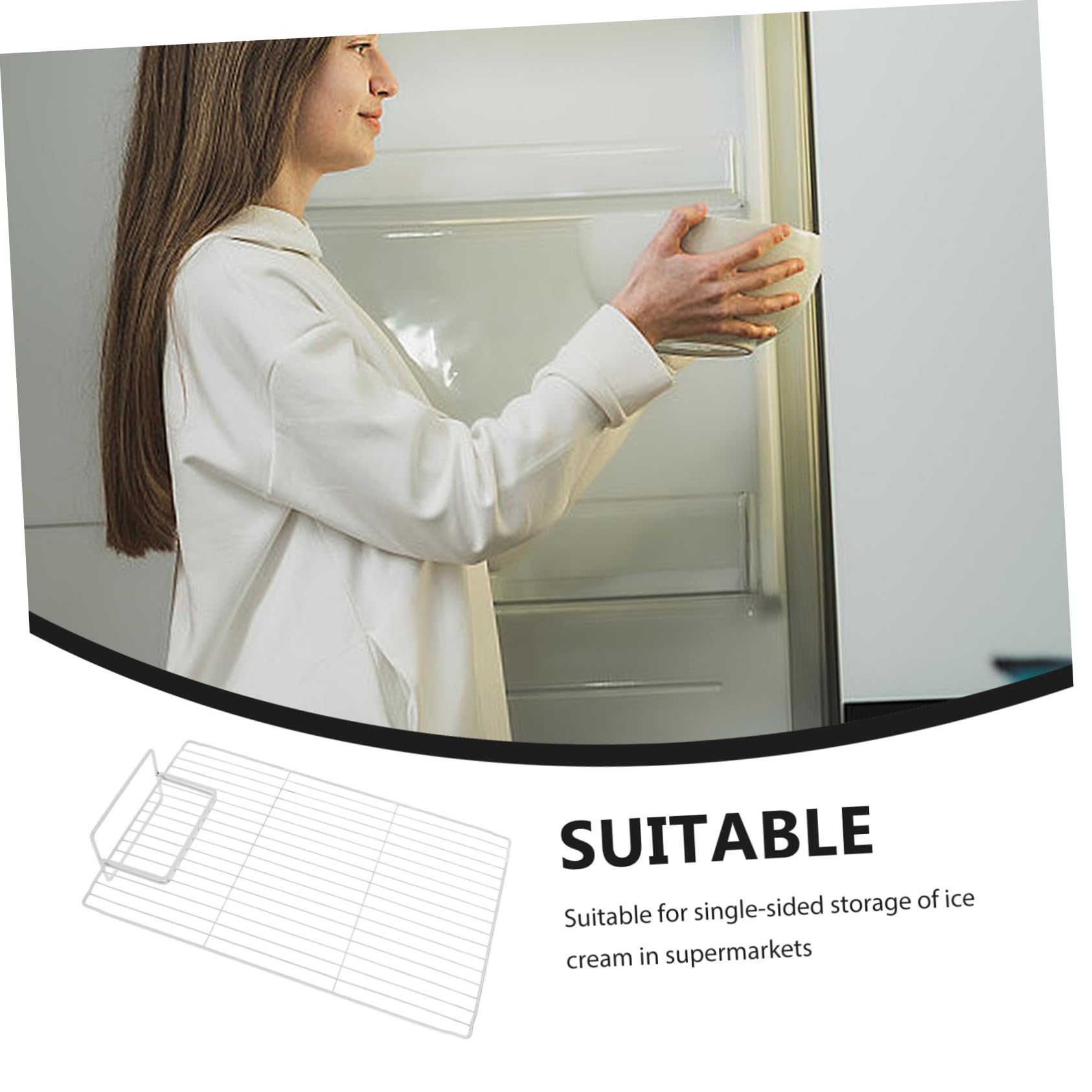 Divisor de Congelador de Alambre de Hierro para Organización de Alimentos | Separador de Estante, Partición para Hogar y Supermercado, Ventilación Adecuada y Limpieza Fácil