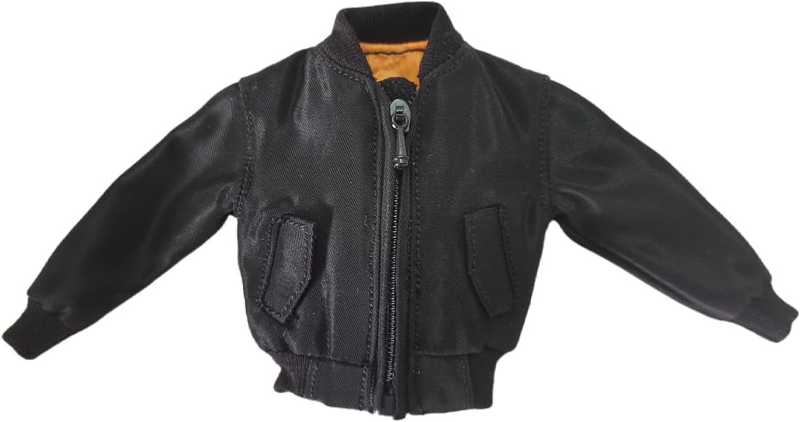 1/12 Action Figure Clothes,Jacket Coat for 6" Action Figures,1:12 Scale Miniature Clothing,6 inch Figure Coat.(Black Jacket)