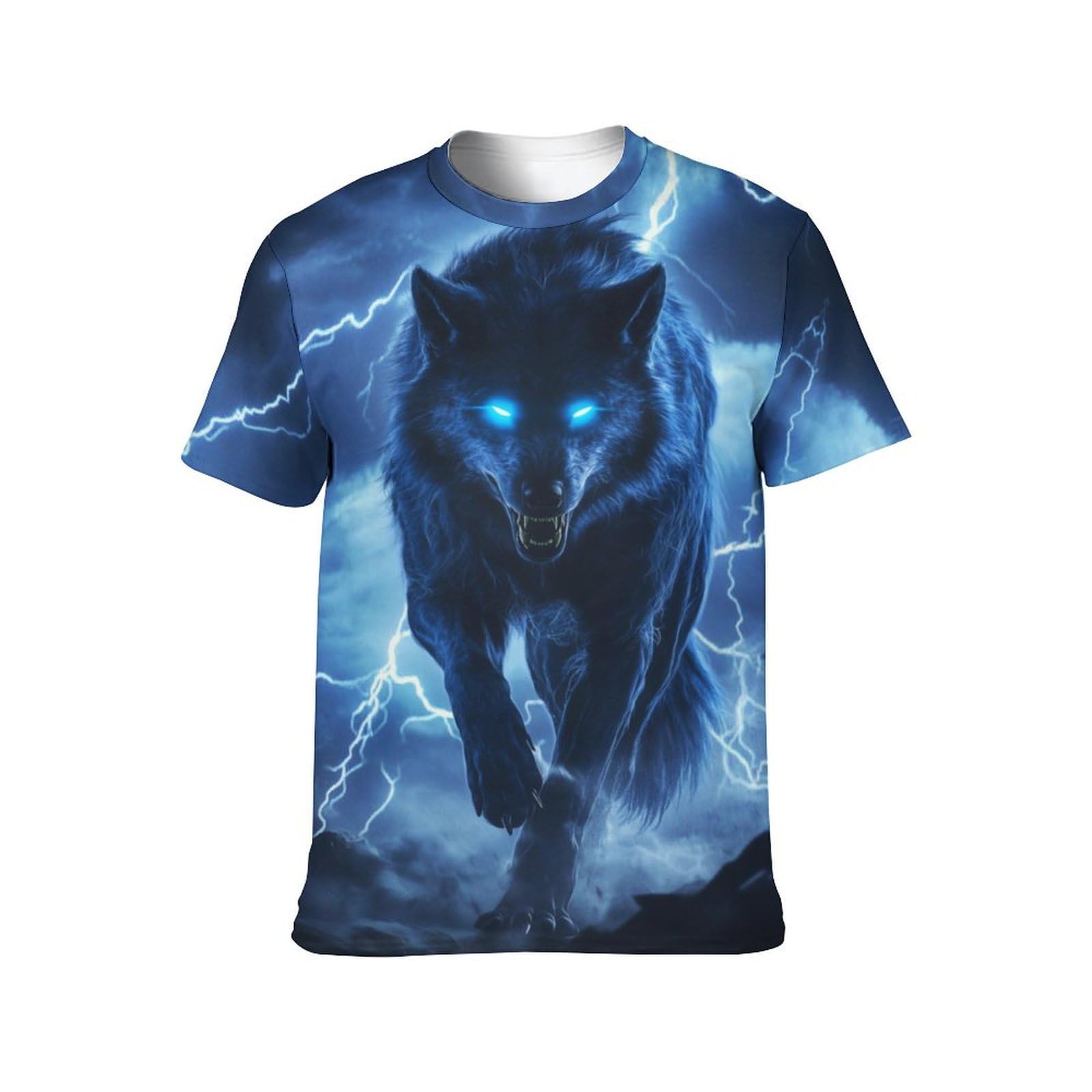 Cuntingvo Men's Wolf Graphic T-Shirt Novelty Animal Print Short Sleeve Top