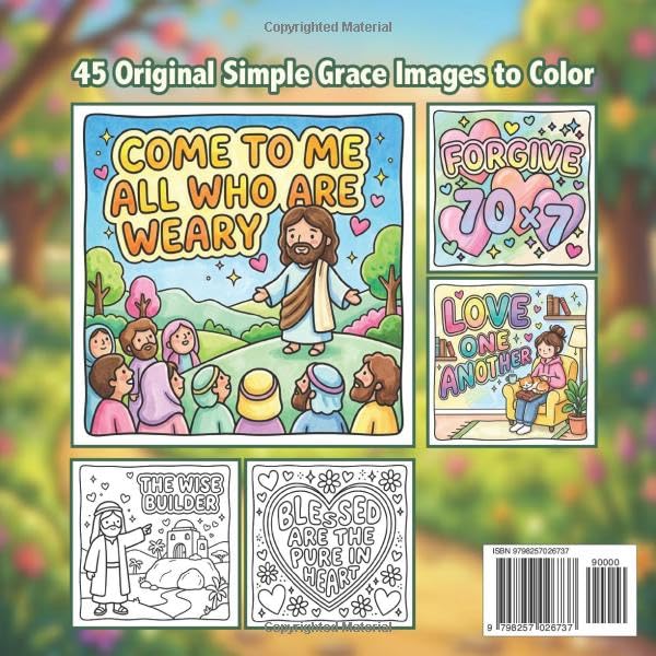 Simple Grace - A Bold & Easy Christian Coloring Book of Jesus' Teachings: Cozy Aesthetic Coloring Pages, Relaxing Faith-Based Word Art, and Simple Bible Quotes for Women and Teens image 3
