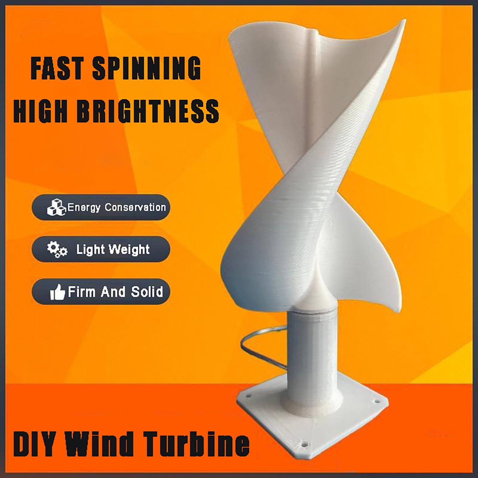 10W Modello di Turbina Eolica A Spirale Fai da Te, Mini Turbina Eolica Verticale con Luce LED, Generatore A Magneti Permanenti DC Modellino Educativo per Esperimenti Scientifici,Bianca,10W