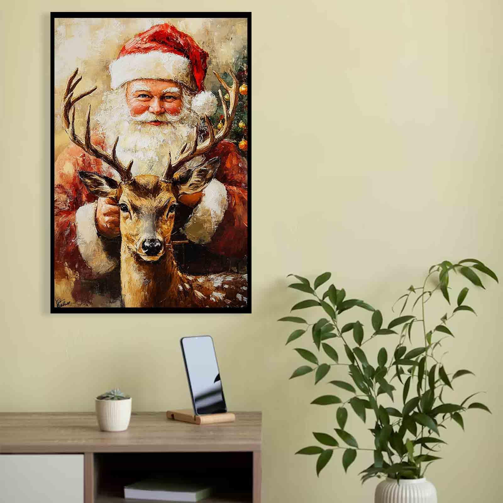 CCWACPP Christmas Canvas Wall Art Santa Claus Pictures...