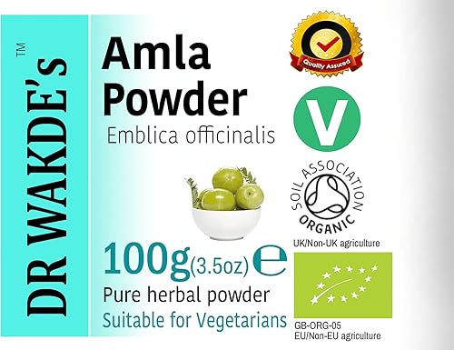 DR WAKDE'S Amla Fruit Powder (Amalaki Emblica officinalis) 3.5 oz Polvo puro, crudo y seco Aroma natural y frescura Polvo fino Vegano Grado