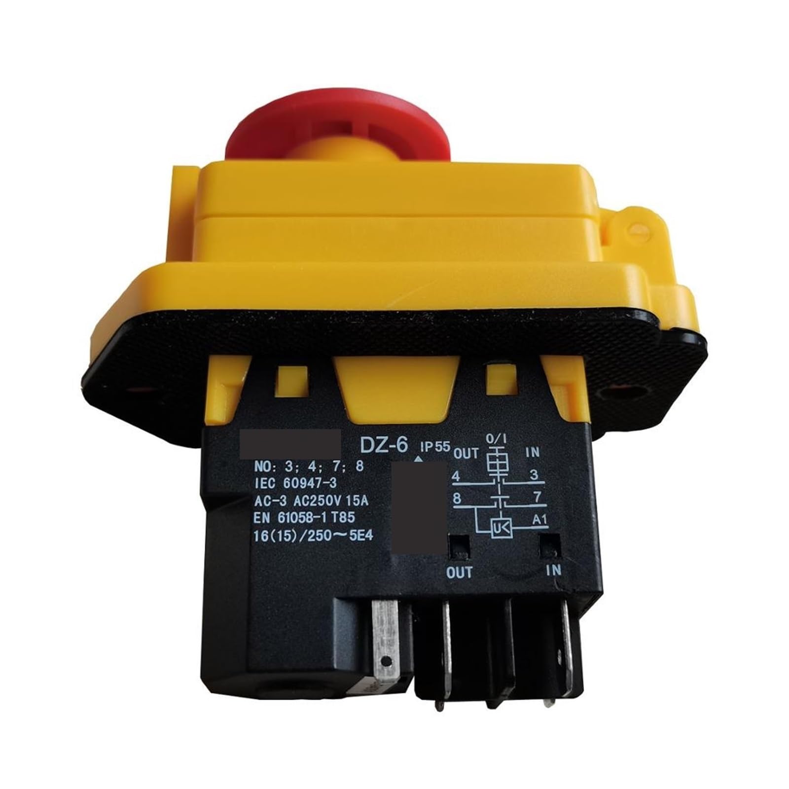 Emergency Stop Switch DZ-6 Electromagnetic Switch Emergency Stop Pushbutton Switches for Industrial Machine Tool Equipment Ac 250V 16(15) A 5E4(DZ-6E) Controls Switches