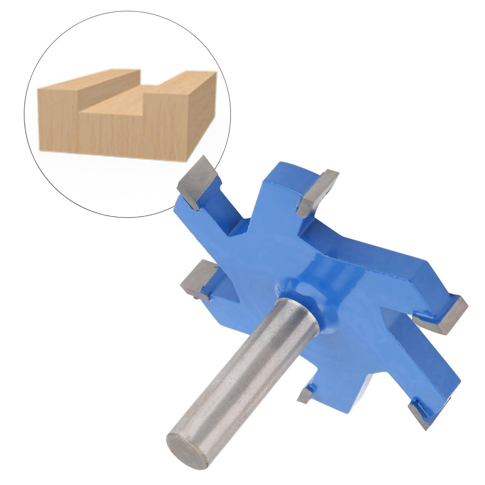 Punta per router a forma di T, con gambo da 12 mm e 6 denti, fresa per la lavorazione del legno, ideale per tagli netti e precisi; rivestimento resistente alle alte temperature e