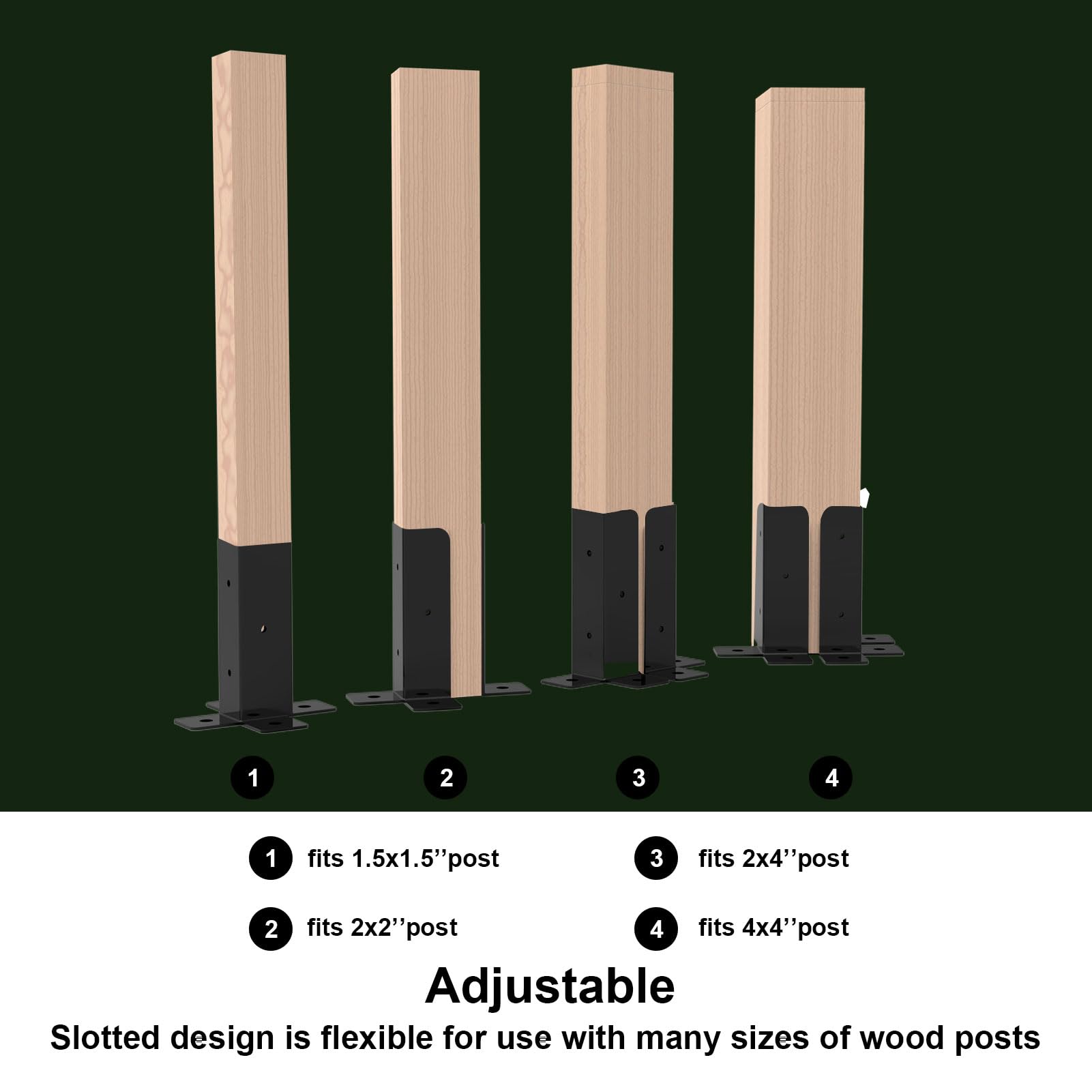 Lot De 4 Supports D'angle Pour Pergola, Support De Poteau De Clôture