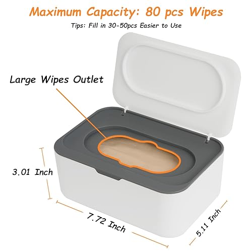 Miniatura 6 de Paquete de 2 dispensadores de toallitas, soporte para toallitas para bebés y adultos, contenedor recargable Seposeve, mantiene las toallitas