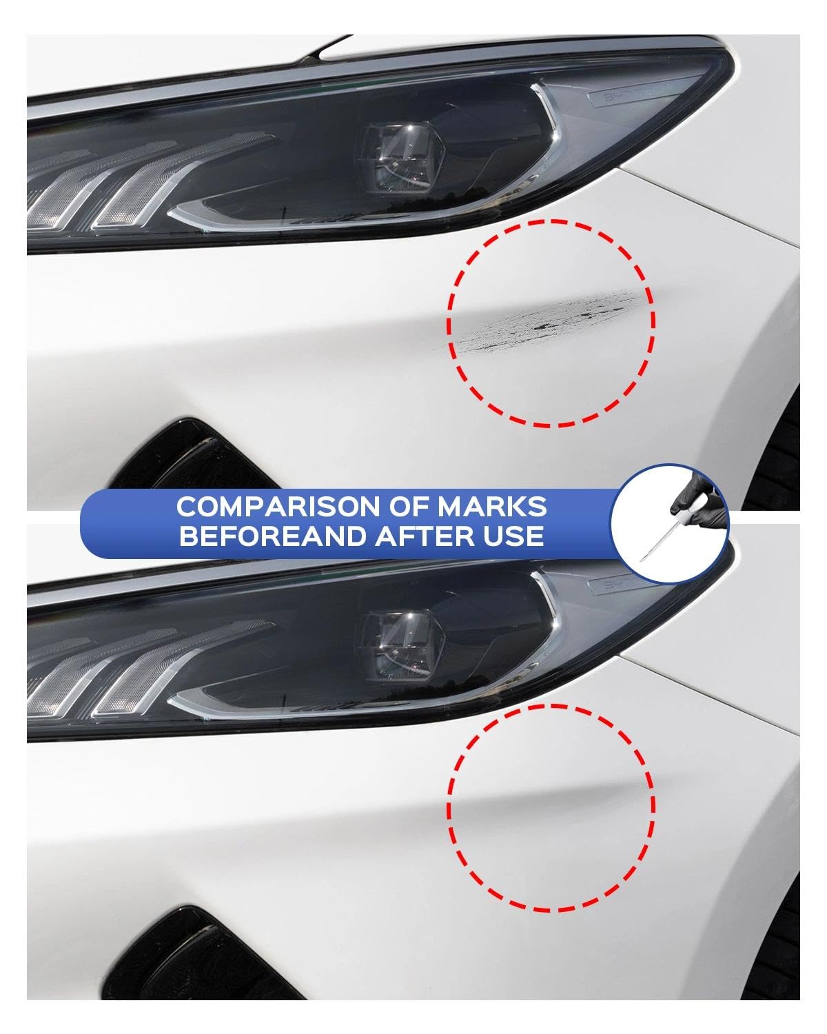 (WA2) Lápiz de retoque para coche Polar White para BYD, coincidencia exacta de chips y arañazos - 3