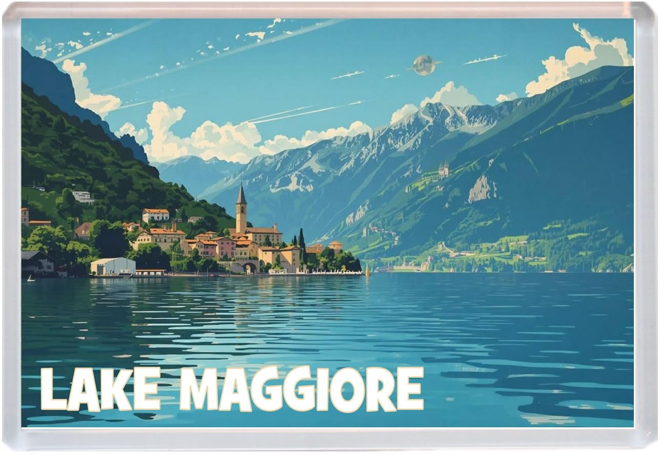 Baked Bean Store Multicolor Lake Maggiore - Italy - Jumbo Artistic Fridge Magnet 96 X 67Mm Bbsfhm3219