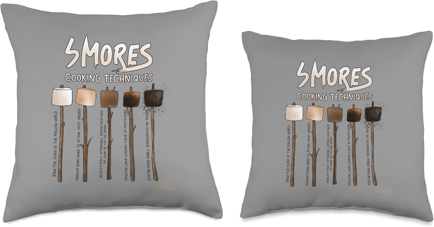 Cute Funny Smores for campers men women and kids Throw Pillow