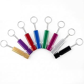8 Stück Trillerpfeife Laut Notfall, Schiedsrichter Pfeifen, Outdoor Signalpfeife, tragbare Notfallpfeife, Metall Trillerpfeifen mit Schlüsselanhänger für Emergency Survival Whistle Sportpfeife