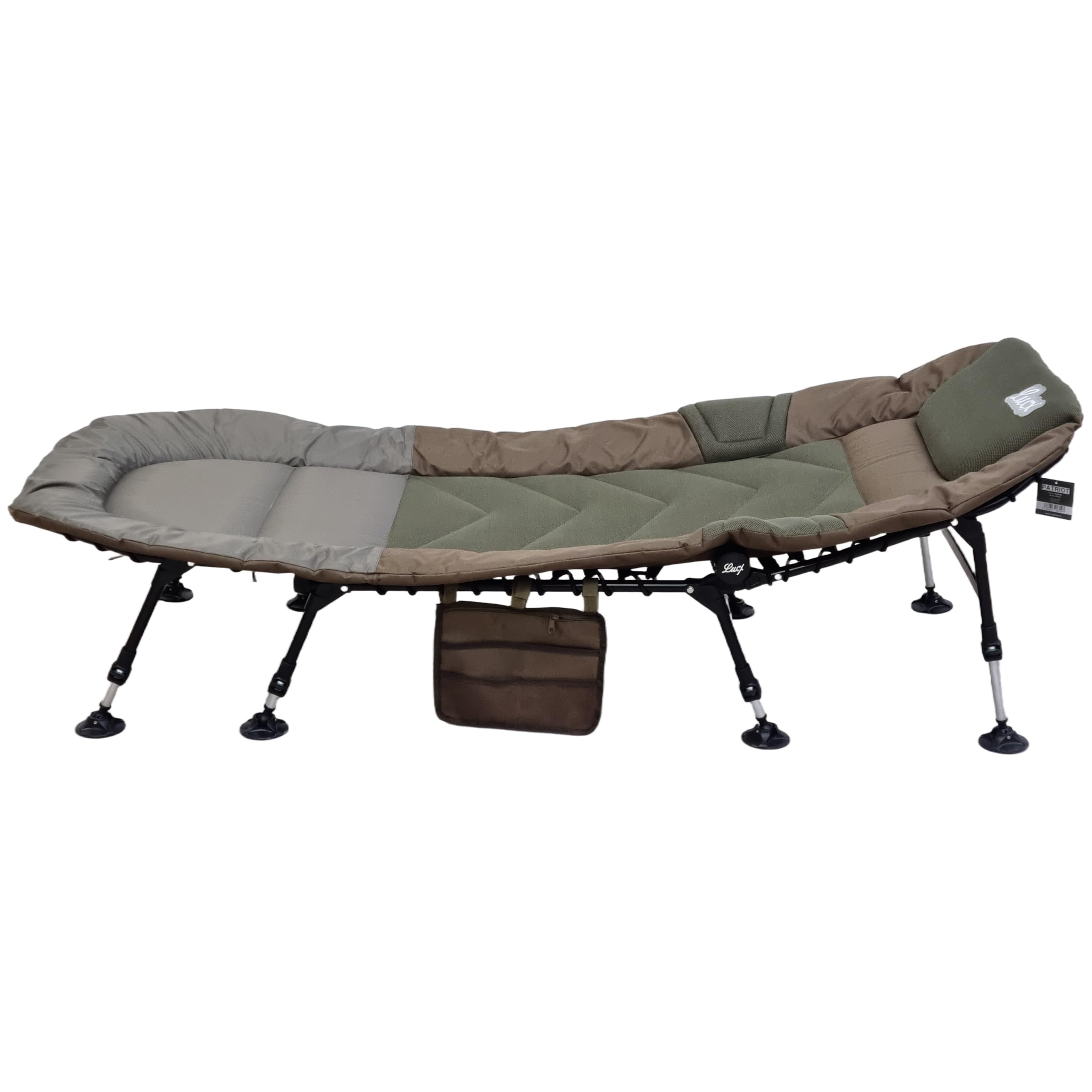 Lucx Patriot Komfort Bedchair Angelliege Karpfenliege 8 Beine Liege mit Matratze Gartenliege Maße (L/B/H): 195 x 80 x 40 cm
