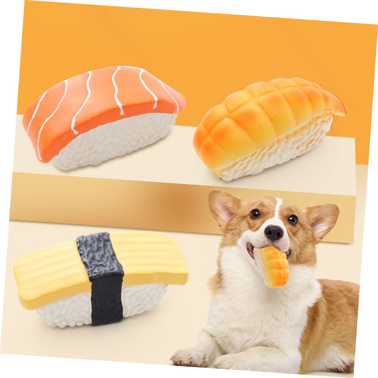 SUPVOX 9piezas Juguetes Interactivos para Perros Forma De Sushi Masticables De Natural para Cachorros Juguetes para Limpieza y Entretenimiento Canino