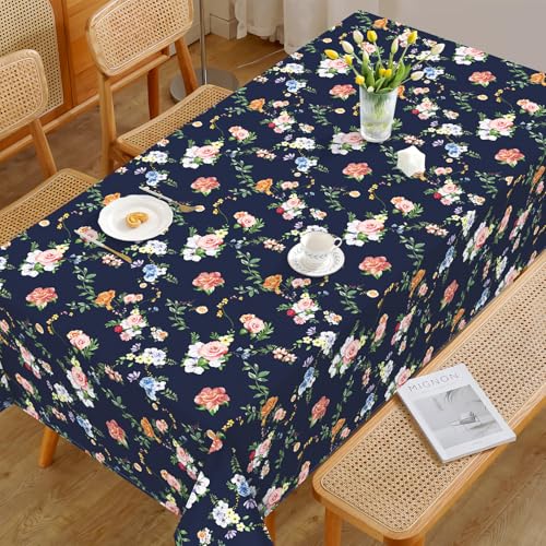 Nappe de table fleurs anti-taches lavable pour cuisine et fêtes - 5