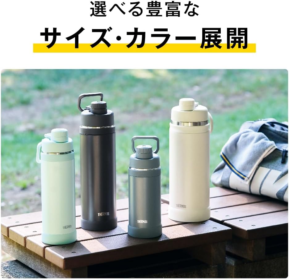 Thermos FJU-1501 MTBK Vacuum Insulated Sports Bottle, 4.9 gal (1.5 L), Matte Black, Portable Loop for Easy Carrying, Direct Drinking, Removable Mouth for Easy Cleaning, Cold Insulation Only