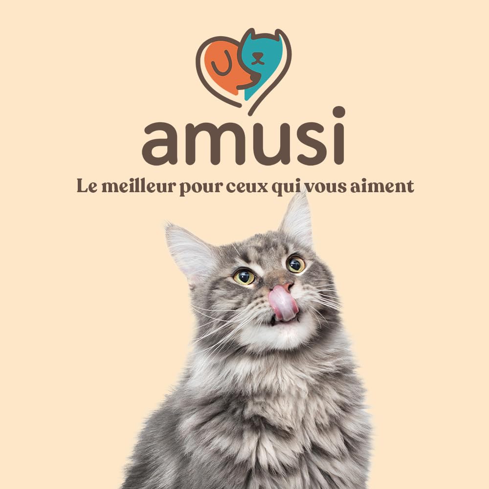 amusi Spray Démêlant Poil Chat 250 ML – Demelant Chat Poils Longs sans Rinçage Naturel & Végétalien - Pelage Doux, Brillant et Léger – Made in Italy
