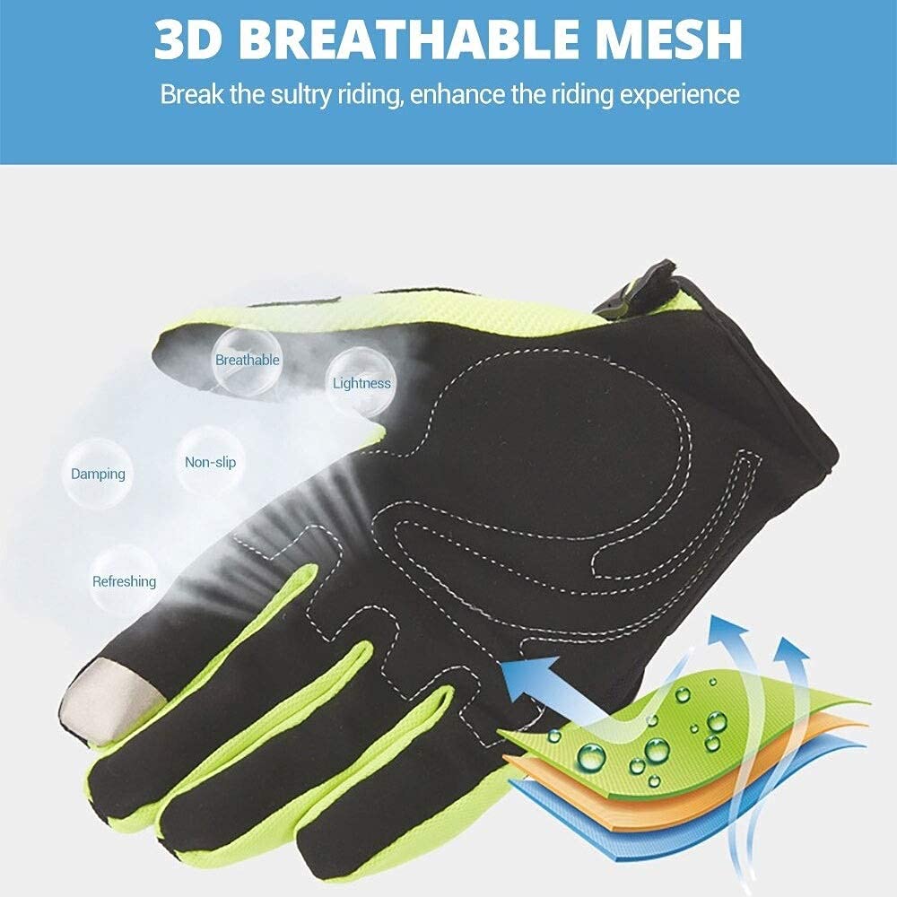 Guantes, Guantes de Moto, Guantes de Carreras de Moto Transpirables, Guantes de Moto de Motocross para Moto de Exterior de Dedo Completo para Hombre,Rojo,M