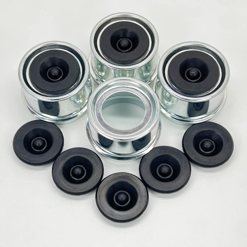 4 Sets Trailer Bearing Dust Cap and Bearing Grease Plugs 1.98" with 4pcs Extra