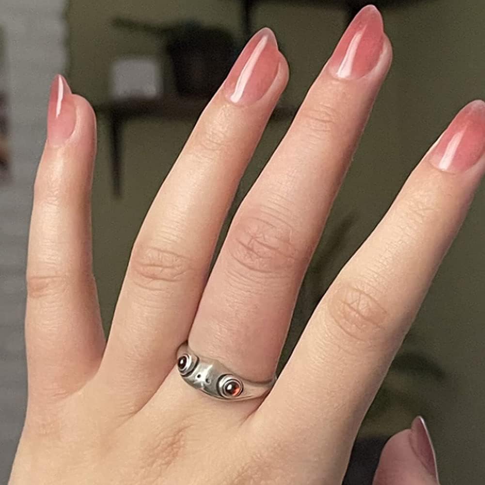 9pcs Indie Chunky Rings Mushroom Frog Snake Butterfly Smiley Face Flower Rings Y2K Jewelry Promise Couple Matching Rings for Women Girls Men: Clothing, Shoes & Jewelry
