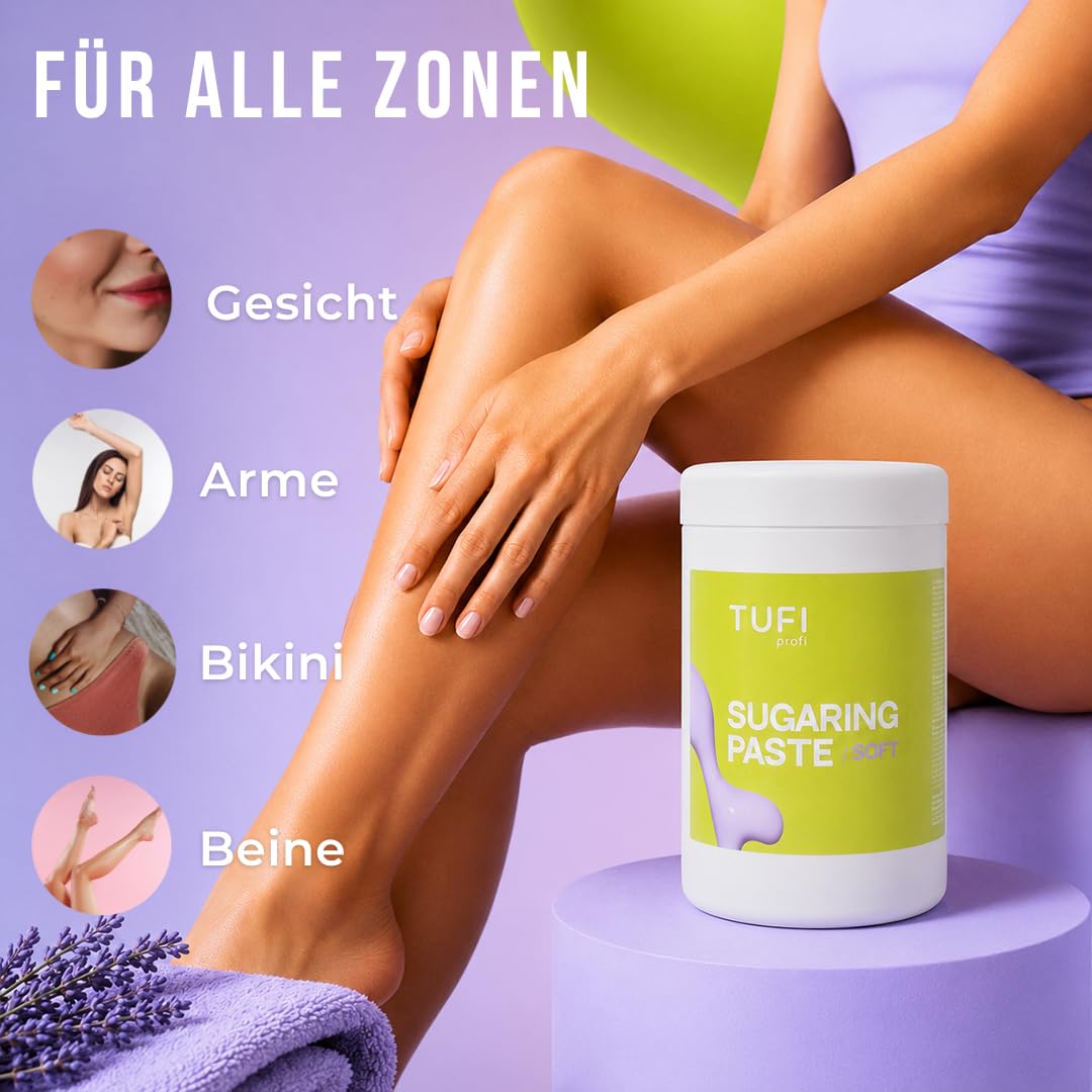 Zuckerpaste SOFT – Sugaring Paste zur Haarentfernung & Enthaarung, für Körper, Beine, Arme und Rücken, geeignet für empfindliche Haut (1400 g)